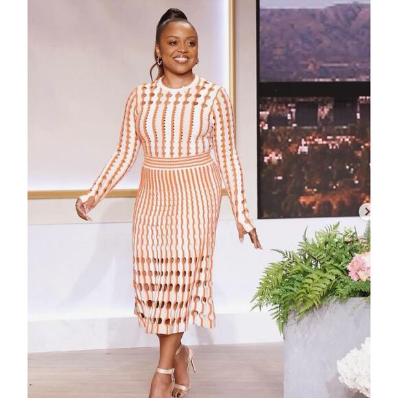 Jonathan Simkhai Tiana Cut-Out Knitted Top & Jax/Larken Midi Skirt SET - Picture 5 of 14